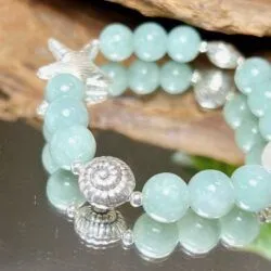 Vòng chuỗi ngọc Cẩm thạch Myanmar mix charm bạc - Hình ảnh 3