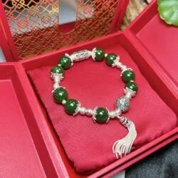 Vòng chuỗi Ngọc bích Canada mix bạc - Hình ảnh 4
