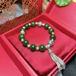 Vòng chuỗi Ngọc bích Canada mix bạc - Ảnh 3