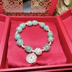 Vòng chuỗi ngọc Cẩm thạch Myanmar mix charm bạc 925