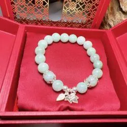 Vòng chuỗi ngọc Cẩm thạch Myanmar mix charm bạc 925 - Ảnh 4
