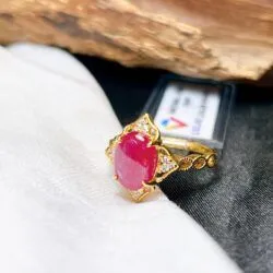 Nhẫn Ruby Yên Bái sao thiên nhiên, vàng 18k - Ảnh 8