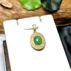 Mặt dây ngọc Phỉ thuý Myanmar, vàng 18k - Ảnh 7