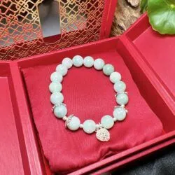 Vòng chuỗi ngọc Cẩm thạch Myanmar mix charm bạc - Hình ảnh 5