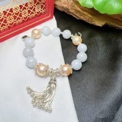 Vòng chuỗi ngọc Cẩm thạch Myanmar mix ngọc trai - Ảnh 5