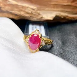 Nhẫn Ruby Yên Bái sao thiên nhiên, vàng 18k - Ảnh 6