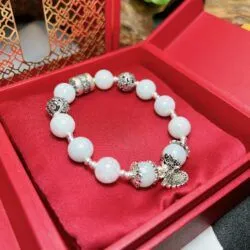 Vòng chuỗi ngọc Cẩm thạch Miến Điện mix charm bạc Vòng chuỗi ngọc Cẩm thạch Miến Điện mix charm bạc