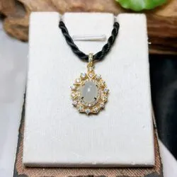 Mặt dây ngọc Phỉ thuý băng chủng Myanmar, vàng 18k