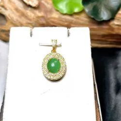 Mặt dây ngọc Phỉ thuý Myanmar, vàng 18k - Ảnh 4