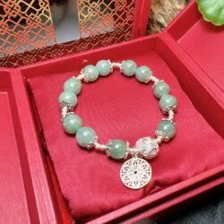 Vòng chuỗi ngọc Cẩm thạch Myanmar mix charm bạc 925 - Ảnh 2