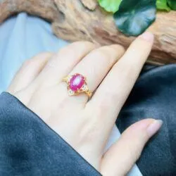 Nhẫn Ruby Yên Bái sao thiên nhiên, vàng 18k - Ảnh 5