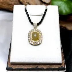 Mặt dây ngọc Phỉ thuý Hoàng phỉ Myanmar, vàng 18k - Hình ảnh 5