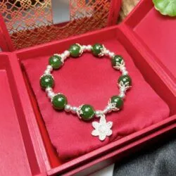 Vòng chuỗi Ngọc bích Canada mix bạc - Hình ảnh 3