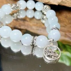 Vòng chuỗi ngọc Cẩm thạch Myanmar mix charm bạc - Ảnh 4