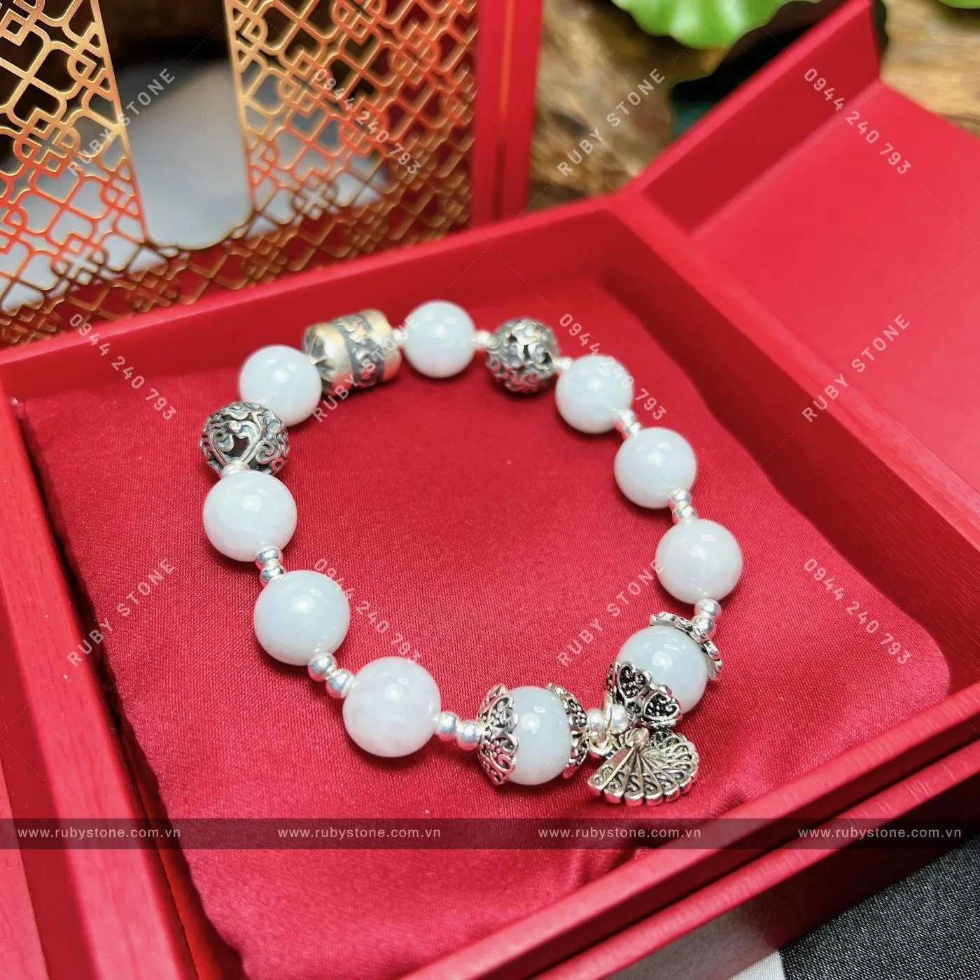Vòng chuỗi ngọc Cẩm thạch Miến Điện mix charm bạc Vòng chuỗi ngọc Cẩm thạch Miến Điện mix charm bạc - Ảnh 6