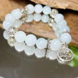 Vòng chuỗi ngọc Cẩm thạch Myanmar mix charm bạc - Ảnh 5