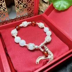 Vòng chuỗi Bạch ngọc mix hổ phách - Ảnh 5