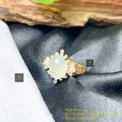 Nhẫn ngọc Phỉ thuý băng chủng Myanmar, vàng 18k - Ảnh 4
