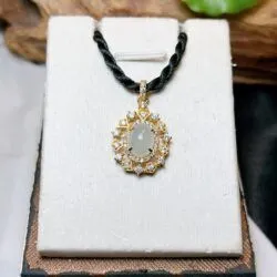 Mặt dây ngọc Phỉ thuý băng chủng Myanmar, vàng 18k - Hình ảnh 5