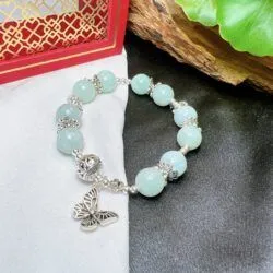 Vòng chuỗi ngọc Cẩm thạch Myanmar mix charm bạc - Ảnh 6