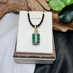 Mặt dây Lu thống ngọc Cẩm thạch Myanmar, vàng 18k - Hình ảnh 2