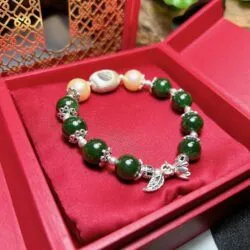 Vòng chuỗi Ngọc bích Canada mix charm bạc - Hình ảnh 4