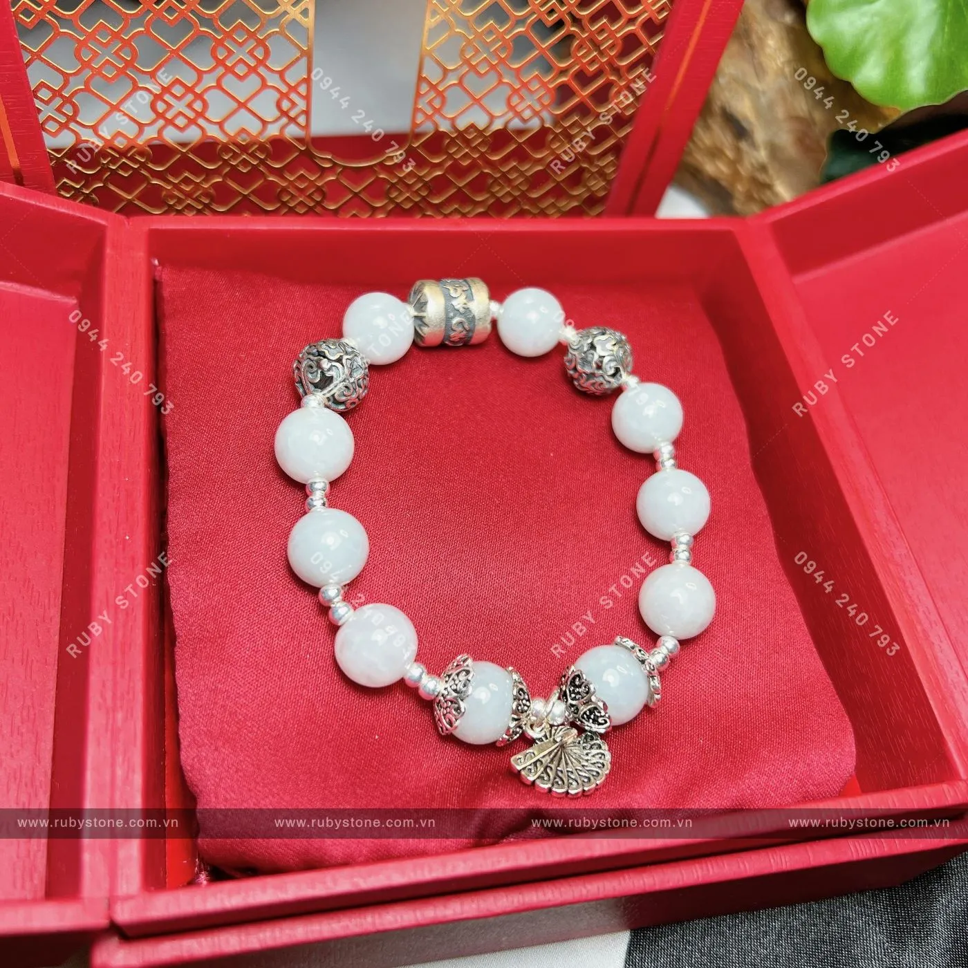 Vòng chuỗi ngọc Cẩm thạch Miến Điện mix charm bạc Vòng chuỗi ngọc Cẩm thạch Miến Điện mix charm bạc - Ảnh 3