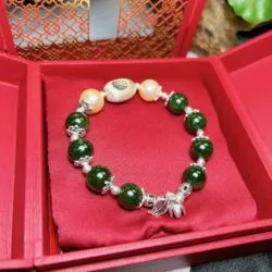 Vòng chuỗi Ngọc bích Canada mix charm bạc - Hình ảnh 5