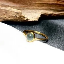 Nhẫn ngọc Phỉ thuý Lam ngọc Myanmar, vàng 18k - Ảnh 5