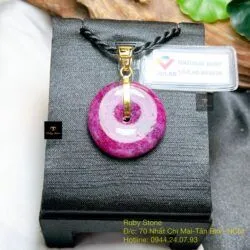 Mặt dây Đồng điếu Ruby Nam Phi, vàng 18k - Hình ảnh 4