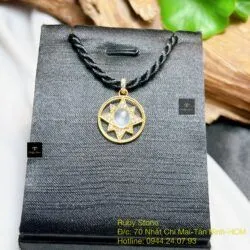 Mặt dây ngọc Phỉ thuý băng chủng, vàng 18k - Hình ảnh 4