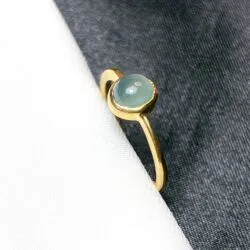 Nhẫn ngọc Phỉ thuý Lam ngọc Myanmar, vàng 18k - Ảnh 3