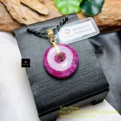 Mặt dây Đồng điếu Ruby Nam Phi, vàng 18k - Hình ảnh 5