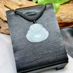 Phật Di Lặc ngọc Cẩm thạch nếp băng Myanmar - Ảnh 2