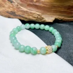 Vòng chuỗi ngọc Cẩm thạch Myanmar điểm xanh lý - Hình ảnh 5