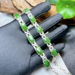 Lắc tay ngọc bích Canada, bạc 925 - Ảnh 3