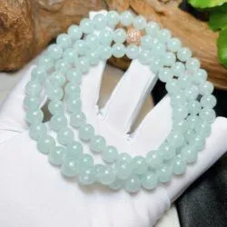 Vòng chuỗi cổ ngọc Phỉ thúy nếp băng Myanmar - Hình ảnh 2