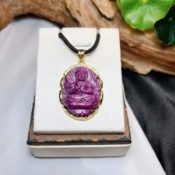 Phật bản mệnh Ruby Nam Phi, vàng 18k - Ảnh 2