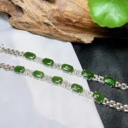 Lắc tay ngọc bích Canada, bạc 925 - Ảnh 8