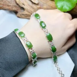 Lắc tay ngọc bích Canada, bạc 925 - Ảnh 7