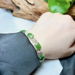 Lắc tay ngọc bích Canada, bạc 925 - Ảnh 5