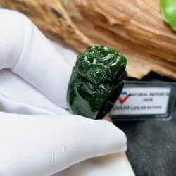Nhẫn thiềm thừ Ngọc bích Canada (gia công theo ni tay) - Hình ảnh 5