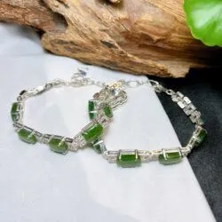 Lắc tay ngọc bích Canada, bạc 925 - Ảnh 2