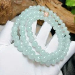 Vòng chuỗi cổ ngọc Phỉ thúy nếp băng Myanmar