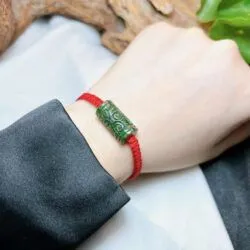 Lu thống ngọc Cẩm thạch Myanmar, chạm hoa văn cổ - Ảnh 4