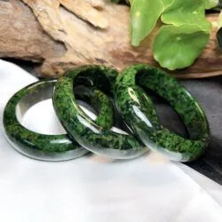 Vòng cẩm thạch sơn thuỷ xanh lá, bản 17mm