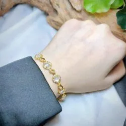 Lắc tay ngọc Phỉ thuý băng chủng Myanmar, vàng 18k - Hình ảnh 2