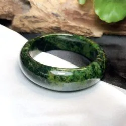Vòng ngọc cẩm thạch sơn thuỷ xanh cho nam, bản 16mm