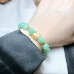 Vòng chuỗi ngọc Phỉ thuý xanh nhạt Myanmar - Hình ảnh 3