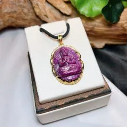 Phật bản mệnh Ruby Nam Phi, vàng 18k - Ảnh 5